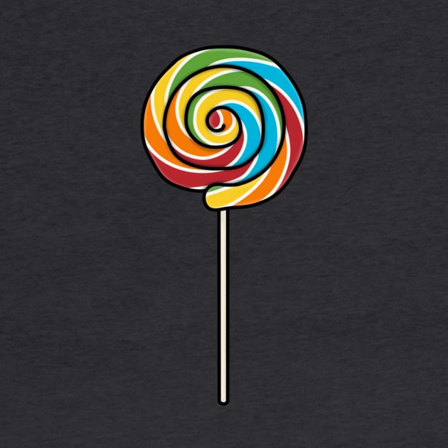Fun Swirl Rainbow Lolly Pop Cartoon Style Illustration by AlmightyClaire